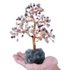 Sacchetti per gioielli TUMBEELLUWA Albero dei soldi in cristallo naturale con base in pietre preziose Ornamenti per figurine per FengShui Wealth Lucky Home Decor 2432