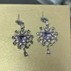 Orecchini pendenti Bilincolor Fashion Cubic Zirconia Viola chiaro Orecchino splendente per le donne