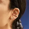 Stud Earrings CANNER S925 Sterling Silver Luxury Single Row Round Zircon Piercing Earring For Women Exquisite Jewelry Gifts Brincos