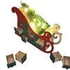 Christmas Advent Calendar Ornaments Wooden Luminous Decoration Gadget with 24 Drawers with LED Light Storage Home Party Gifts 240118
