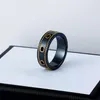 Pierścienie projektantów miłosne zespołu ceramiczne g litera pierścionki czarna biała dla kobiet mężczyzn biżuteria złota ring273w