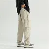 Erkek pantolon Japon harajuku erkek kargo hip hop sokak bacak fermuar trend düz pantolonlar büyük cep rahat pantalones hombre