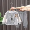 Zestawy odzieży Spring Autumn Baby Boys Postacie Ubrania dziecięce Kurtka T-shirt Spodnie 3PCS TODUARS DZIECI KARTONOWY Wzór