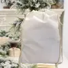 Décorations de Noël 30pcs / lot personnalisé Sublimation Santa Sacs Blancs Blancs Enfants Candy Cordon Sac Année Fête Cadeau Orna2243