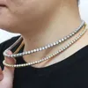 Hip Hop Modeschmuck benutzerdefinierte Edelstahl Iced Out Tennis Kette Männer Frauen vergoldet Cz Tennis Kette Halskette