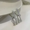 orecchini pendenti con strass resistenti all'usura in argento 925 di alta qualità per donne di grandi dimensioni3123