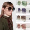 Kvinnors mode överdimensionerade ram solglasögon, lyxiga ljusa färgade dekorativa speglar högkvalitativa UV400 resistenta solglasögon med förpackningsbox GG0817S