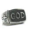 Mens Boys 316L Stainless Steel Cool Cross GOD Jesus Christ Ring Est Cluster Rings193o