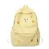 Sacos escolares moda senhoras bonito dos desenhos animados fotos faculdade mochila menina na moda bordado kawaii saco feminino portátil mulheres viagem