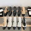 luksurys Slingbacks Sandalowe obcasy skórzane pompki buty Mokasyna Espadilles Kobieta kostka