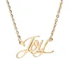 Pendant Necklaces Joy Name Necklace Personalised Stainless Steel Women Choker 18k Gold Plated Alphabet Letter Jewelry Friends Gift273W