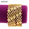 Bangles WDZUIAI New Design Gold Color Bangle Dubai Women Bridal Wedding Charm Jewelry African/French/Ethiopian Bracelet Party Best Gifts