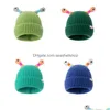 Beanie / Skull Caps Beanie Skl Caps Bonito Dos Desenhos Animados Quirky Light Emissor Tentáculo Chapéu De Malha Pai Filho Modelos De Lã Quente Cap Olhos Monst Dhlsx