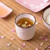 Tasses à fleurs de cerisier de Style japonais, thé Kung Fu en céramique sous glaçure, tasse en porcelaine, sous-tasse du propriétaire de la maison, rose et blanc