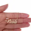 Pendant Necklaces Joy Name Necklace Personalised Stainless Steel Women Choker 18k Gold Plated Alphabet Letter Jewelry Friends Gift3127