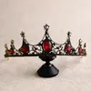 Saç klipsleri barok retro siyah kristal tiaras taçlar prenses kraliçe yarışmada rhinestone peçe tiara kafa bantları düğün aksesuarı