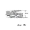 Simpatico anello in oro bianco 14 carati a 3 tondi con pietra di zircone Bling per le donne Anello di fidanzamento per gioielli di moda 2024