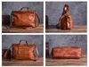 Aktetassen Vintage Designer Echt leer Heren Messenger Bag Casual Hoge kwaliteit Zacht echt koeienhuid Outdoor Reizen Werkschouder