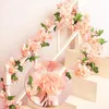 Flores decorativas Garland de rosa artificial pendurada Rattan Garden Casado de Casado de Caso Vid Bouquet Plant Bouquet