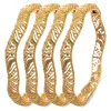 Pulseiras 4 Pçs/set Dubai Luxo novo 24 K Cor de Ouro Pulseiras para Mulheres noiva Indiana Etiópia Pulseiras Pulseiras Mulher de casamento Indiano Africano