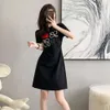 Women Dresses Designer Dress Fashion Short Summer Slim Waist Embroidery Sleeved t Shirt