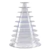 Pochettes à bijoux Sacs 10 niveaux Cupcake Holder Stand rond Macaron Tower Clear Cake Display Rack pour la fête d'anniversaire de mariage Decor284E