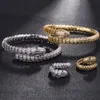 Brazaletes de Color plateado para hombre, brazalete con diseño de serpiente, anillo de joyería de marca, brazalete de amor de circón cúbico, joyería de aniversario para hombre 186E