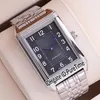 Novo Reverso Clássico Médio Fino 2588120 Relógio Masculino Automático Caixa de Aço Mostrador Preto Pulseira de Aço Inoxidável Relógios Puretime E52b2272S