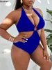 Mulheres Swimwear Plus Size 4XL Maiôs para Senhoras Gordas Impresso Sexy One Piece Swimsuit Mulheres Férias Beachwear Banheira Terno Biquínis 2024