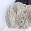 Garçons et filles printemps automne pull bébé enfants tricot Cardigan vêtements style coréen torsion forme vêtements 240125