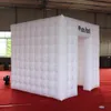 vente en gros coloré 5x5x3.5mH (16.5x16.5x11.5ft) mariage carré a mené la tente gonflable de cube de photobooth gonflable avec l'ampoule GBR et 1 ouverture de porte