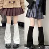 Damen-Socken, Lolita-Winter-Beinlinge, japanischer Stil, einfarbig, warm, dick, über Keen Y2k Herbsthaufen