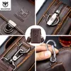 Bullcaptain Crazy Horse Leather Male midjepaket Telefonpåse Väskor Midjeväska Män lilla bröstkorgens bälte Back Pack YB075 240125