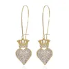 Boucles d'oreilles pendantes SINZRY vente bijoux fantaisie cubique Zircon CZ coeur couronne femmes goutte mode coréenne