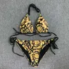 Maillots de bain pour femmes Femmes Maillots de bain Sexy Bikini 2023 Femmes Golden Print Maillot de bain String Biquini Bikinis Ensemble Maillot de bain Beachwear J240131