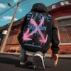 Hoodies femininos Y2K High Street Graffiti Bear Imprimir Homens Fleece Hoodie Mulheres Outono Casual Pulôver Moletons Com Capuz Hip Hop Tamanho Roupas