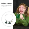 Cazibe bilezikler St Patricks Günü Bilezik Shamrock Bangle Yeşil İrlandalı Kadın Kız Sevgililer Mardi Gras Takı Set Partisi