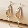 Dangle Earrings Korean Fashion Luxury Women's Rhinestone Hanging Zircon Drop For Women Shiny Wedding Statement Party Jewelry