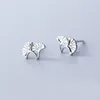 Kolczyki stadnorskie MLOVEACC Fashion Prosty 925 Sterling Silver Ginkgo Biloba For Women Girls Sweet Party Gift Biżuteria