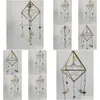 Garden Decorations Evil Eye Sun Catcher Gold Crystal Decor Witchy Wall Hanging Drop Delivery Dhnu1