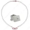 Naszyjniki Saturn Pearl Beaded Diamond Tennis Naszyjnik Kobieta Srebrne Łacze