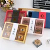 Gift Wrap 100Pcs Cake Drawer Kraft Paper Packing Box Transparent Window Boxes DIY Handmade Mooncake2575