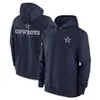 Dallas''Cowboys''Men Navy Sideline Club Performance Full-Zip Hoodie