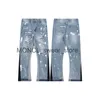 Pantalones vaqueros de hombre Contra Color Graffiti pintado Pantnes Hombre pantalones vaqueros holgados para hombres agujero deshilachado recto Y2k pantalones de mezclilla desgastados de gran tamaño H24131