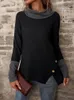 Camiseta para mujer Top moda Otoño Invierno Waffle manga larga camisas de gran tamaño mujer Casual empalme pulóver señoras Tops 240118