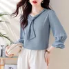 Damenblusen QOERLIN M-4XL Einfarbig Professionelle Pendler Weiße Hemden 3/4 Ärmel Damenmode Bluse 2024 Simpe Tops Koreanisch Trendy