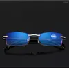 Sunglasses Ultralight Rimless Reading Glasses For Men Women Anti Blue Light Computer Presbyopic Eyeglasses Unisex Degree 1.0 - 4.0