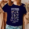 Kvinnors T-skjortor Otters of the World trycker avslappnad t-shirt harajuku rolig skjorta för kvinnor kort ärm toppar sommar lös kvinna kläder