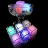 Party Decoration 12st Colorful Flash LED Ice Light Glow in the Dark Auto Luminous Cubes Christmas Wedding Festival Bar Tool2430