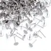 500pcs 4 5 6 8mm Stainless Steel Blank Post Earring Stud Base Pins Cabochon Cameo Settings Flat Round Tray Base For DIY Jewelry2504